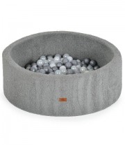Мек басейн MONI TOYS Boucle с 200 топки сив